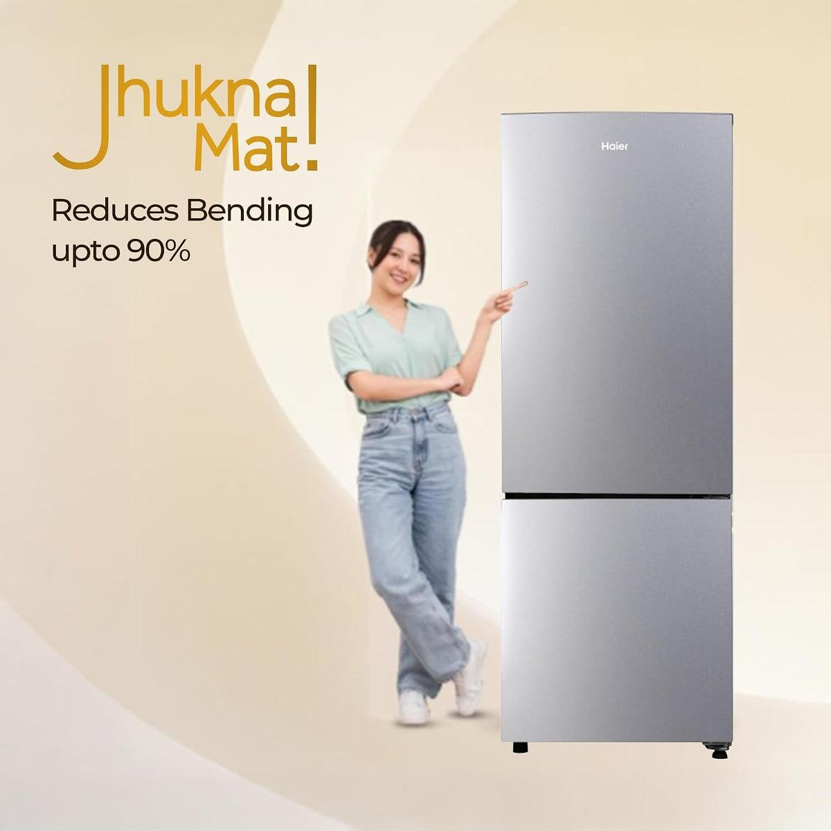 Haier 237 L 2 Star Frost Free Twin Inverter Double Door Bottom Mount Refrigerator with Extra Spacious 2X Veg Box (HEB-242EGSA-P, Moon Silver, 2026)-4