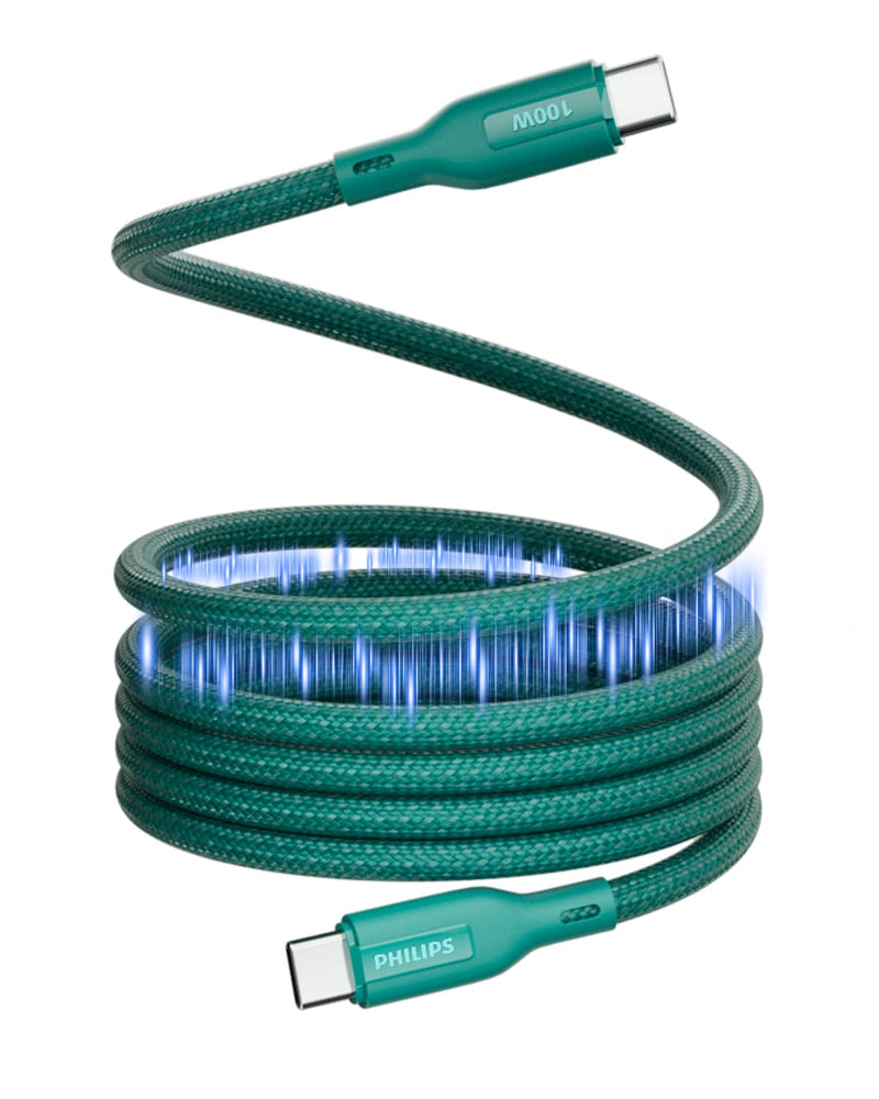 Philips 100W Magnetic Type C to Type C Fast Charging Cable (B0FMJ78RGZ)