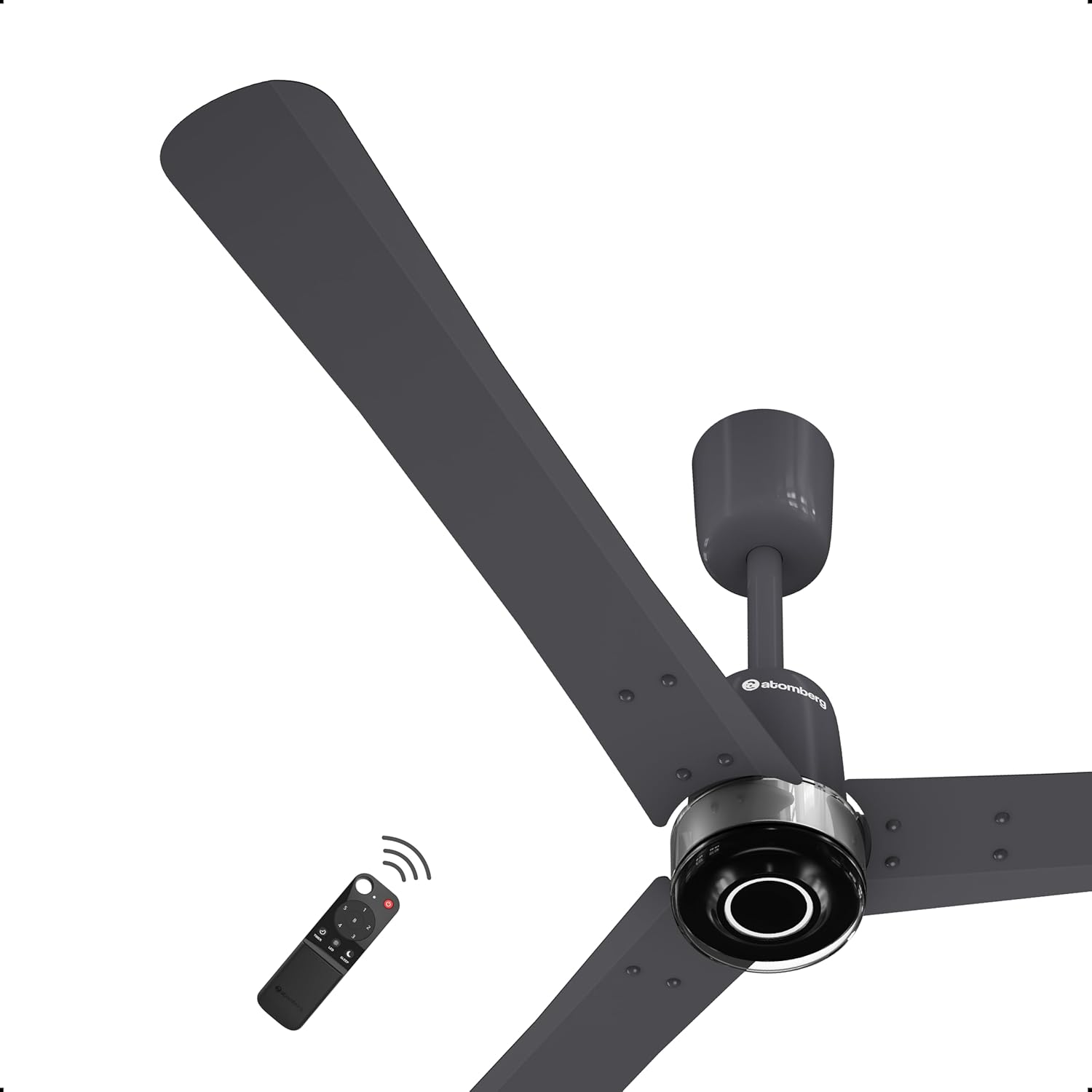 atomberg Renesa Elite 1200mm BLDC Ceiling Fan with Remote Control | BEE 5 star | High Air Delivery with Moonbeam LED Light | New Sleek Design | Newly Launched | 5 Year Warranty | Pebble Grey