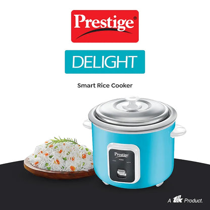 Prestige Delight Smart 1.8-2 Electric Rice Cooker|IOT & App Enabled|1.8 L Open Type|with Aluminium Cooking Pan -2U|Blue