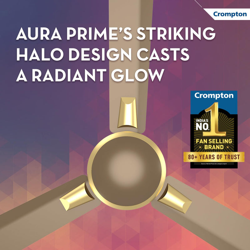 Crompton PREMION AURA PRIME ANTIDUST 1200 mm (48 inch) Ceiling Fan (Dusky Brown) stars rated energy efficient fans, 1 star-4