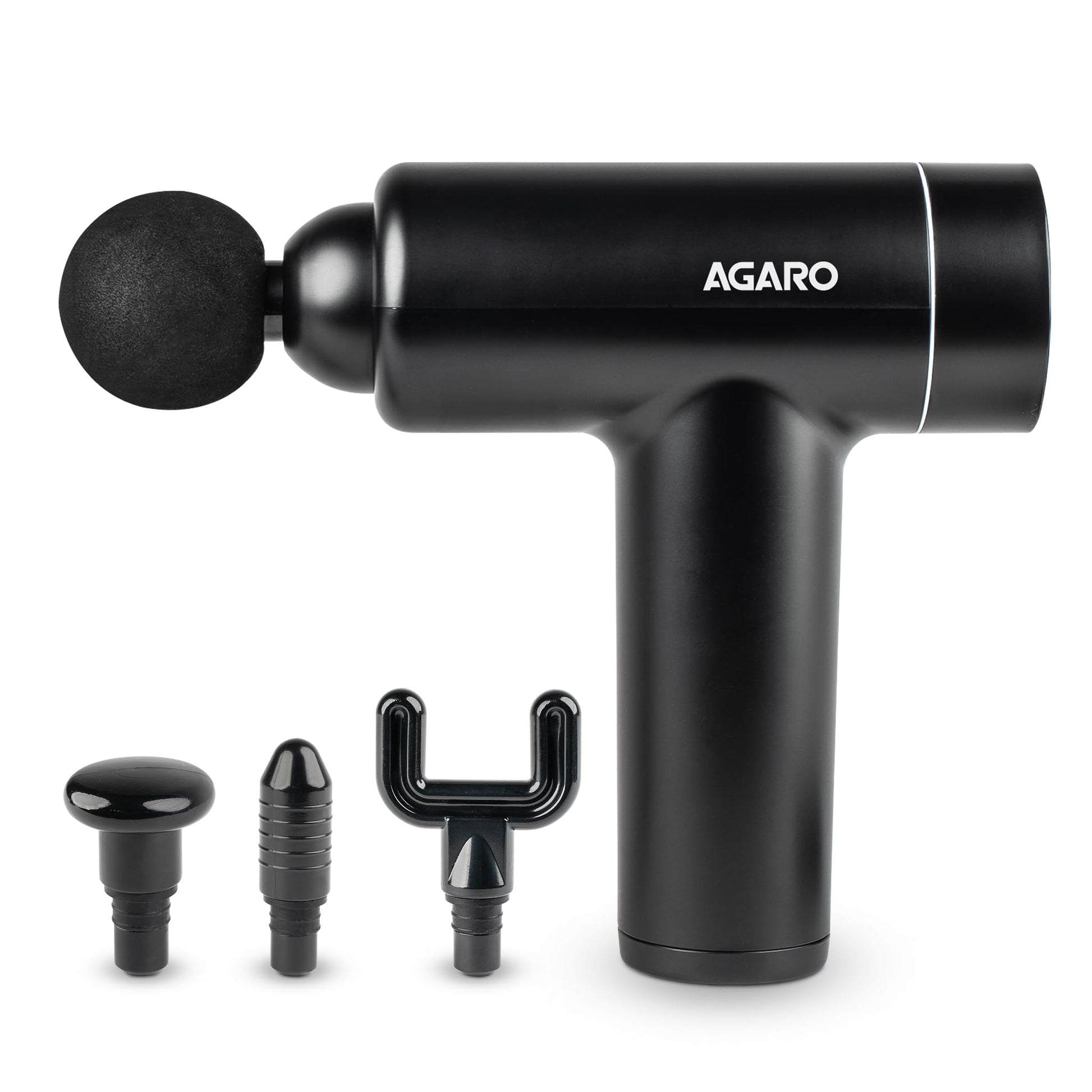 AGARO Regency Gun Massager, 4 Heads, 13 Speed, Rechargeable, Handheld, Percussion Muscle Massager for Full Body Pain Relief, Muscle Relaxation of Neck, Shoulder, Back, Foot for Men & Women, Black