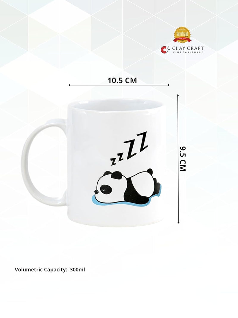 Clay Craft Fine Ceramic Printed Milk/Coffee Mug 1 Piece 360 ml (zzz Print)