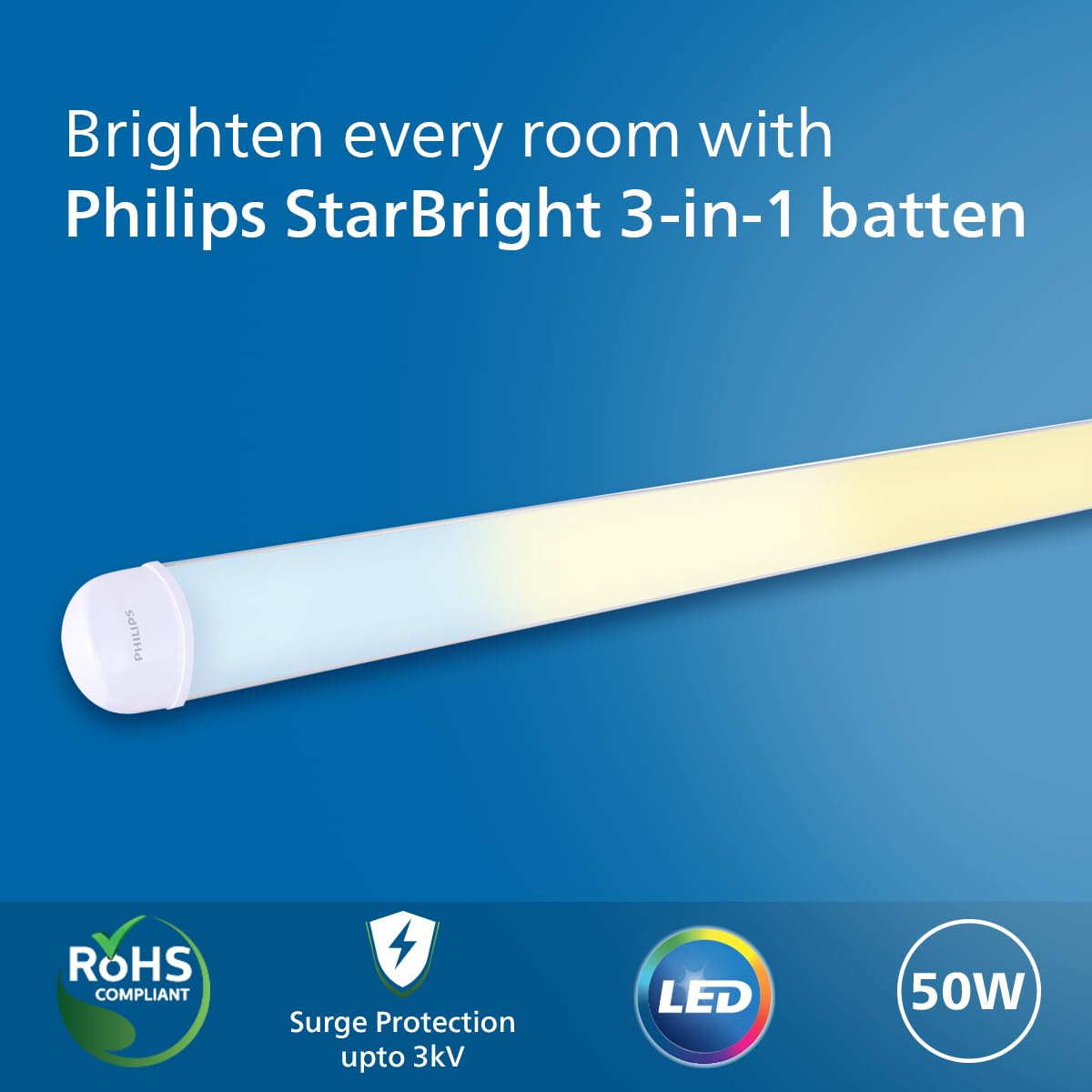 Philips StarBright Wide Nxt 50W Linear LED Batten (Pack of 2)