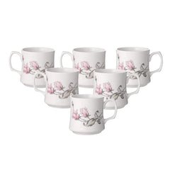 Clay Craft Bone China Multicolor Tea/Coffee Cup/Mugs (Set of 6 Cups) with Premium Design, Tea Cup Set of 6, Microwave & Dishwasher Safe, Coffee Mug for Office, Cups Set of 6, Ideal for Gifting