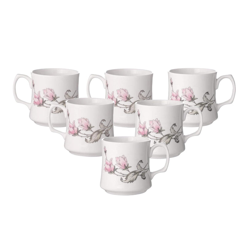 Clay Craft Bone China Multicolor Tea/Coffee Cup/Mugs (Set of 6 Cups) with Premium Design, Tea Cup Set of 6, Microwave & Dishwasher Safe, Coffee Mug for Office, Cups Set of 6, Ideal for Gifting