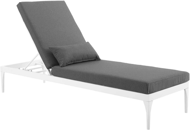 Garfield Outdoor Swimming Poolside Lounger (White + Dark Grey)