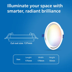 Philips 15W Smart Wi-Fi Aura Dimmable Downlight (White, B0G24T4VY5)
