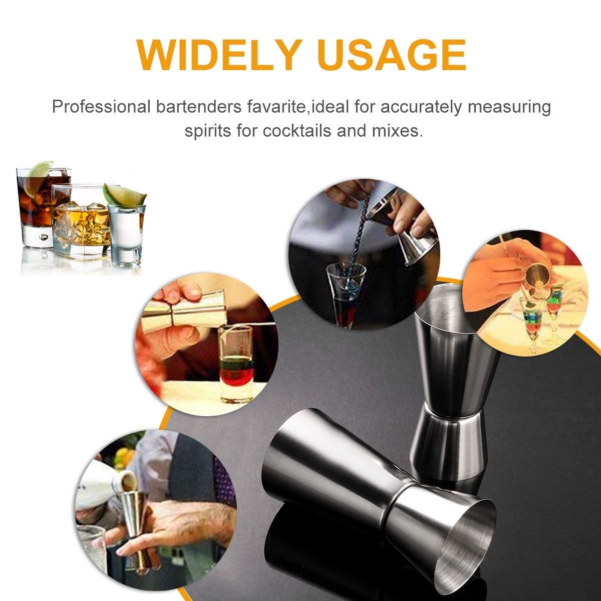 Dynore Stainless Steel Double Sided 25/50 ml Peg Measure - Pack of 1