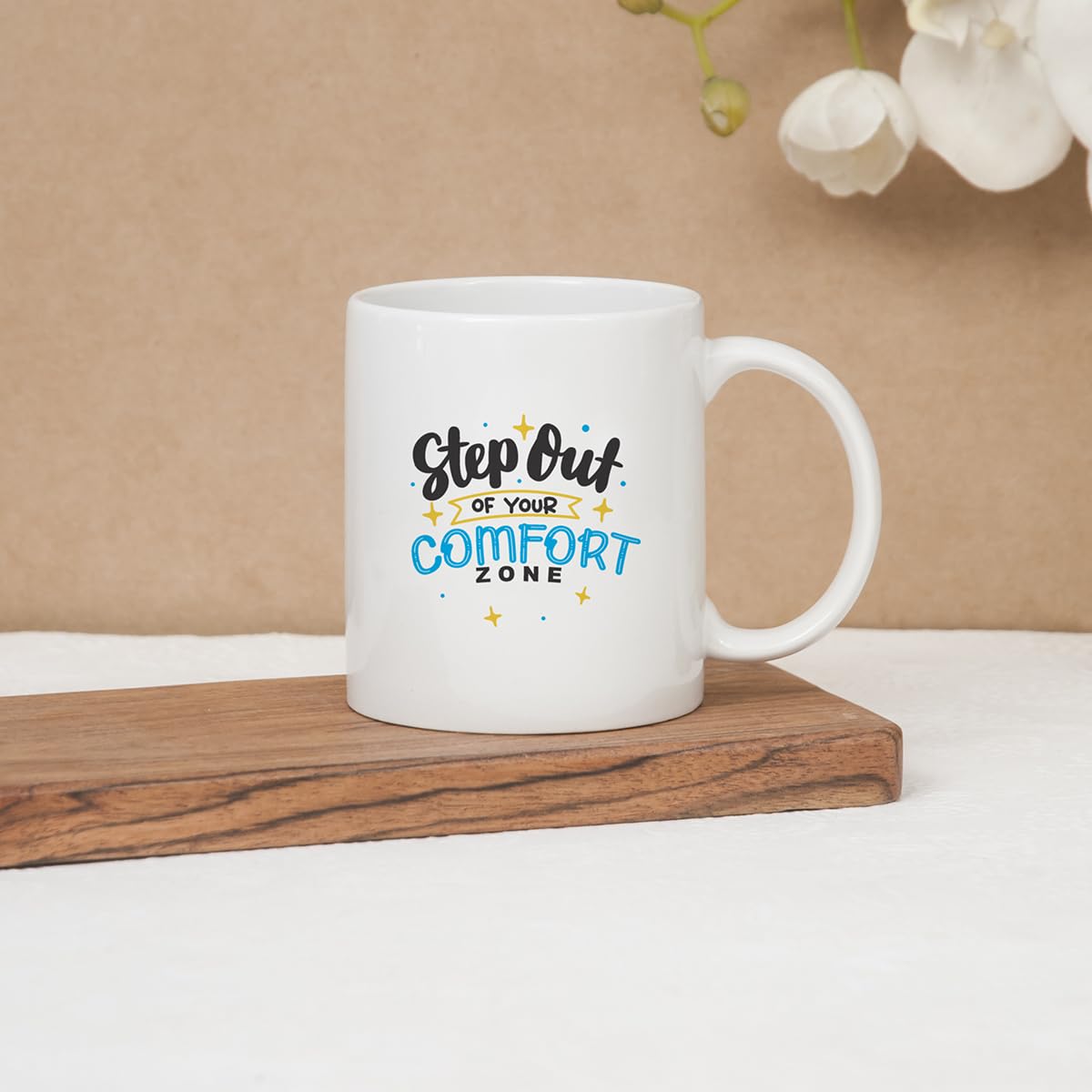 Clay Craft Fine Ceramic Start Your Morning Printed Milk/Coffee Mug 1 Piece 360 ml