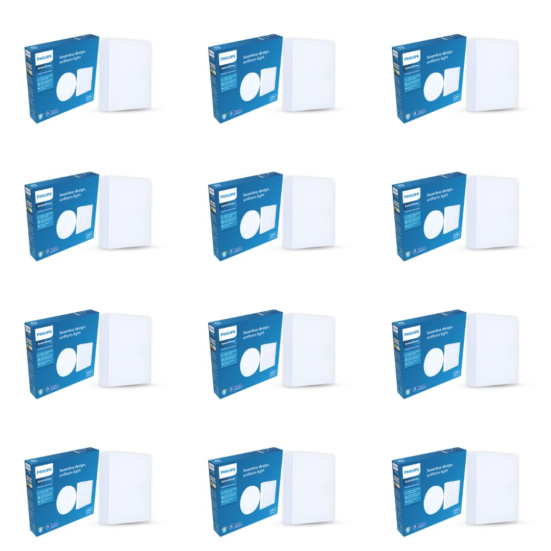 Philips 24W SeamGlow Square LED Surface Downlight (Pack of 12)