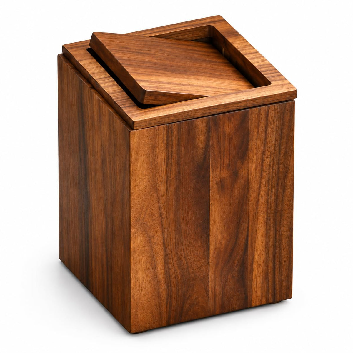 Solid Wood Trash Bin – Rustic Wooden Dustbin for Bathroom, Kitchen, Office, Living Room – Compact Waste Basket 