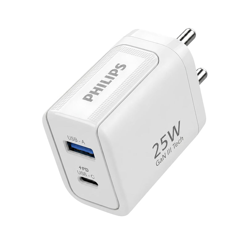 Philips DLP4321NW/94 Gen III Tech 25W Fast Charging Wall Charger (Alba White)