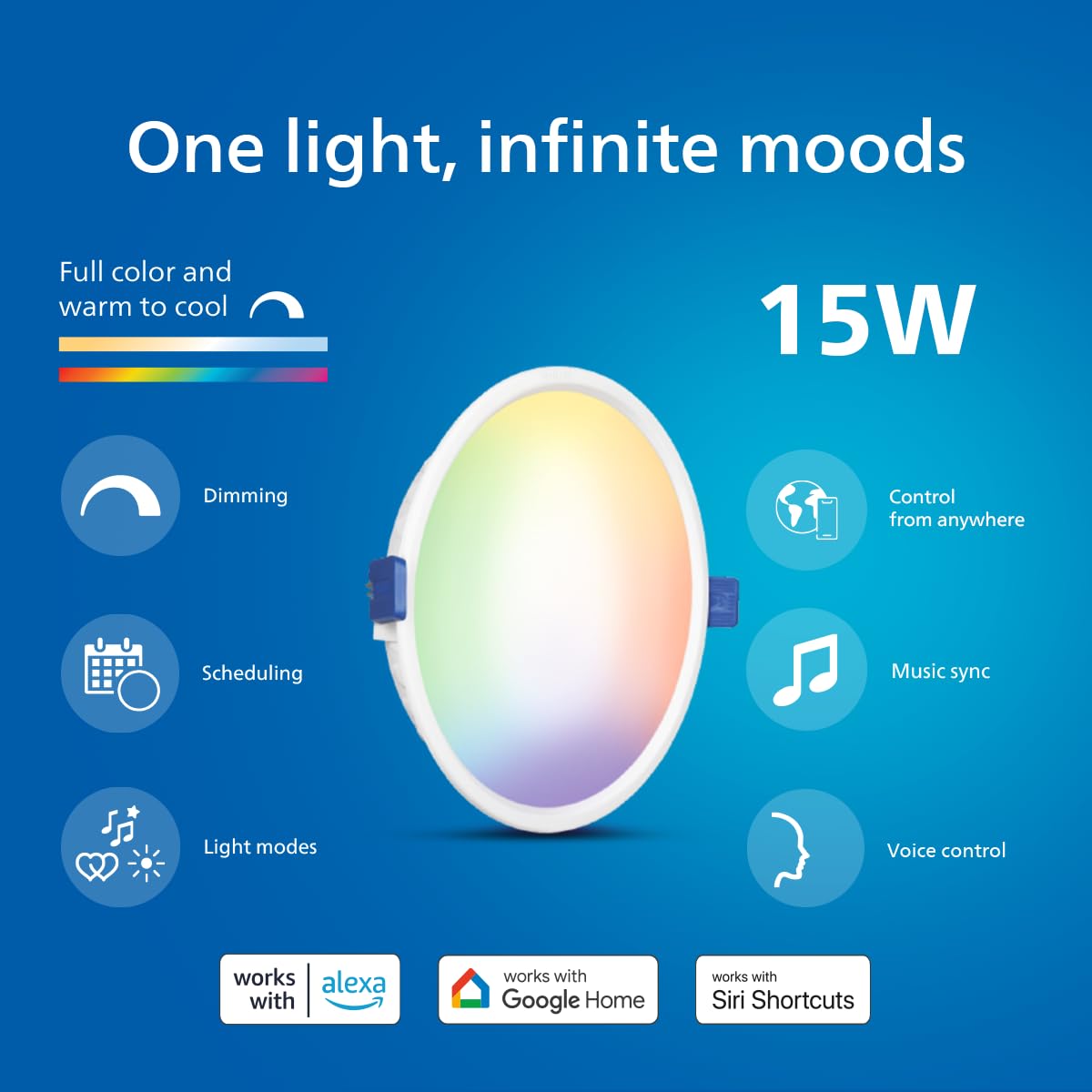 Philips Smart WiFi Neo LED Downlight 15W (Pack of 2)
