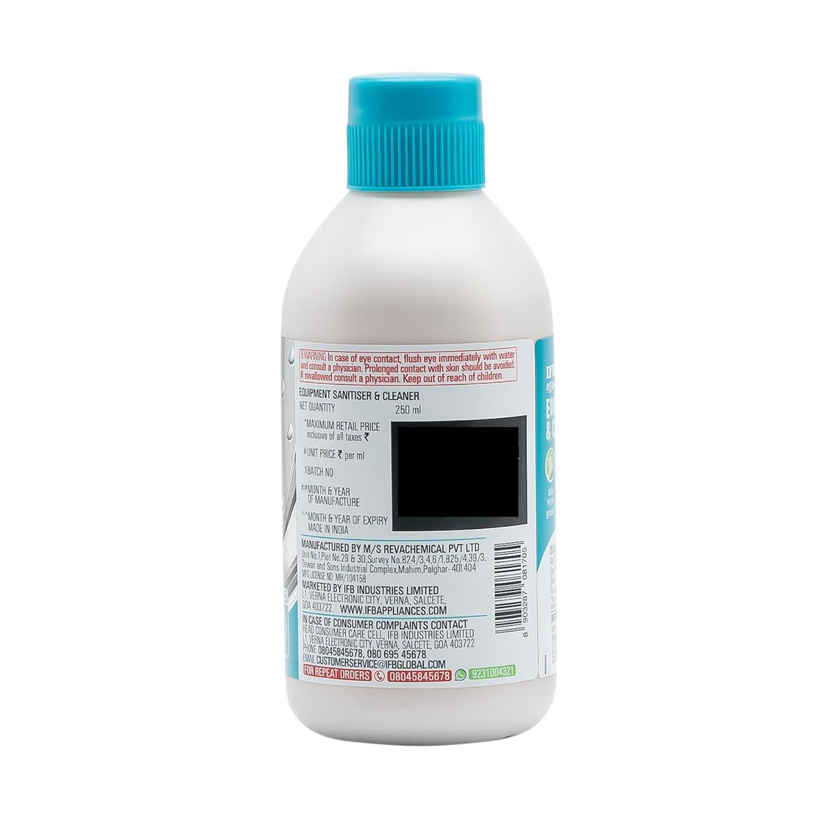 IFB Essentials Equipment Sanitiser & Cleaner for Washing Machines | Liquid Descal 250ml | Removes Residual Dirt, Limesca