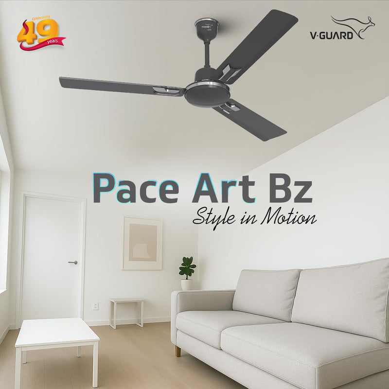V-Guard Pace Art BZ 1200 mm Ceiling Fan (Midnight Black)-2
