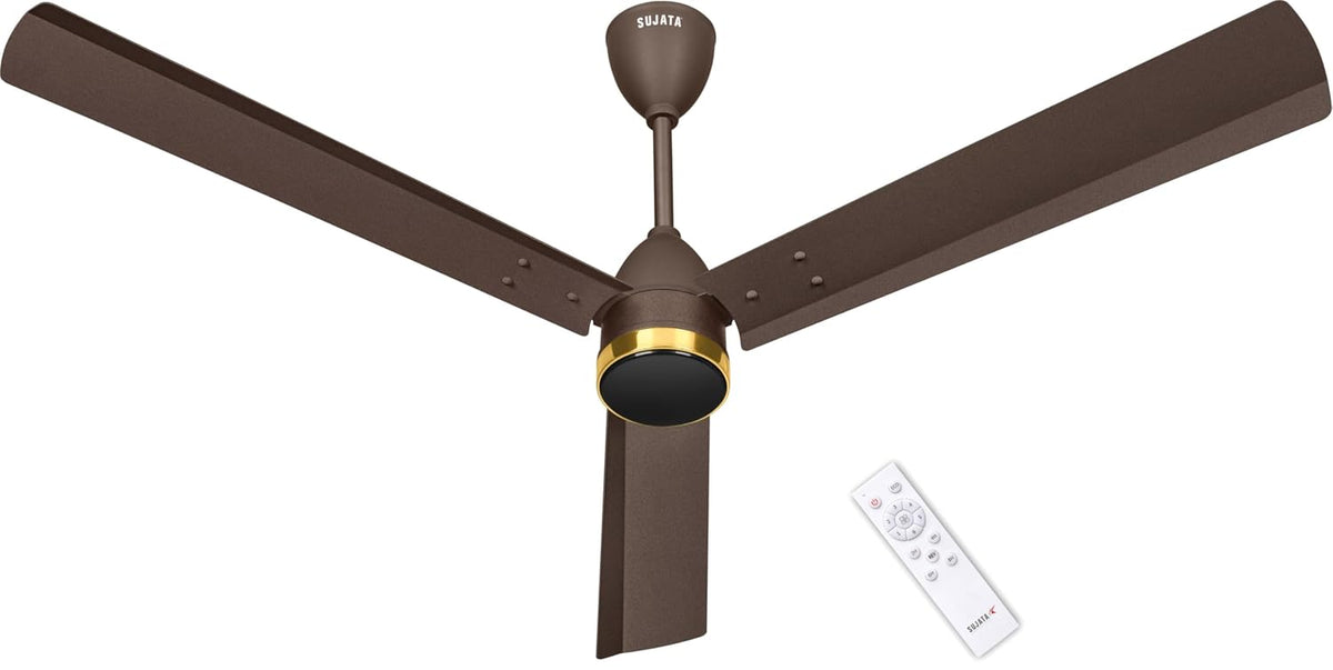 Sujata Slim Air BLDC 1200 mm Ceiling Fan with Remote | 5 Star - Tera Brown Gold