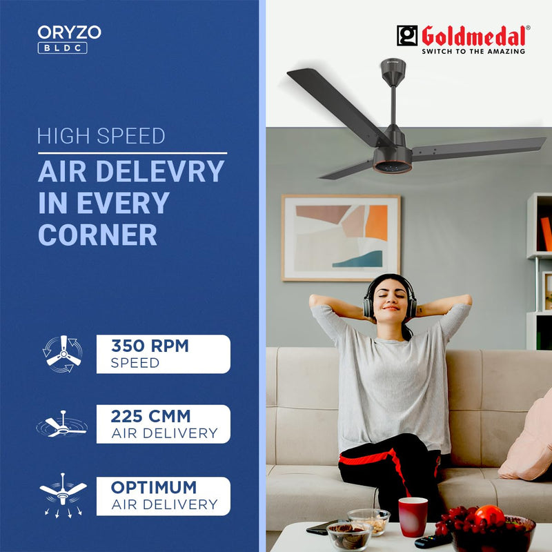 Goldmedal Oryzo BLDC 1200 mm Ceiling Fan with Remote-6