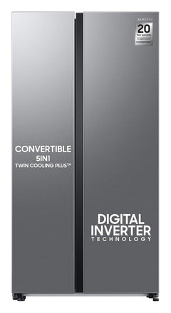 Samsung 644L Convertible 5-in-1 Side by Side with Wifi, SmartThings & AI (RS76CG8133SLHL, EZ Clean Steel)-1