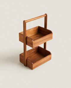 Spacious Storage Unit with Dual Square Shelves for Your Home | Kitchen | Bathroom | Living Room | Bedroom 17.3"