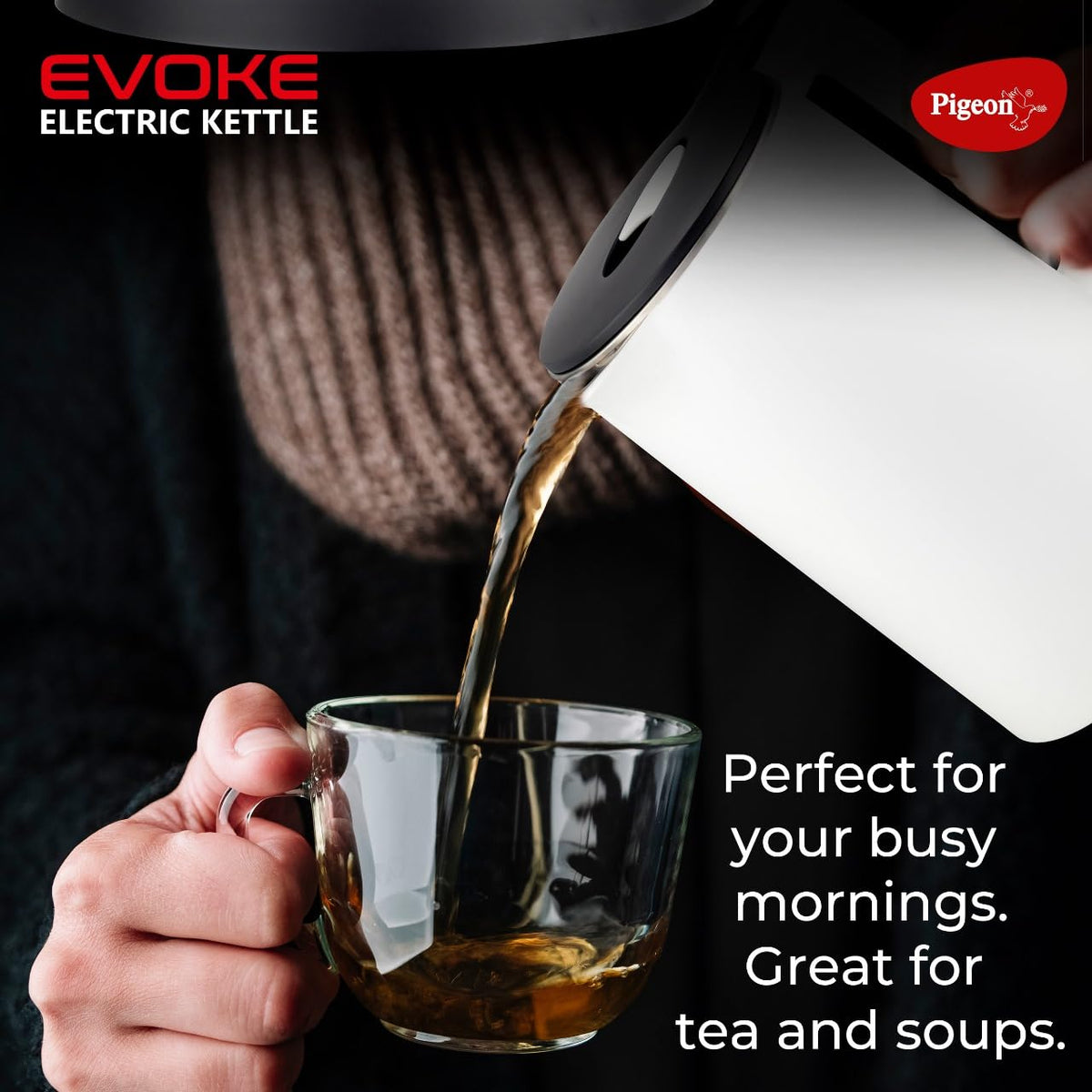 Pigeon by Stovekraft Evoke Electric Kettle with Stainless Steel Body, 1.8 Litre