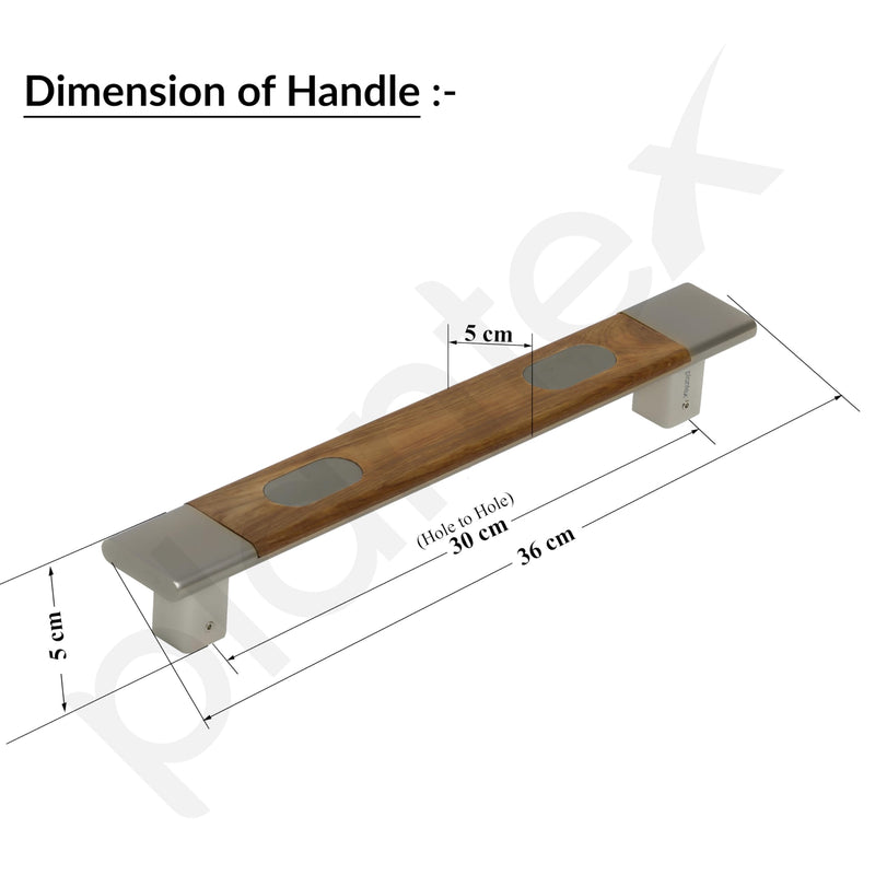 Plantex Heavy Duty Main Door Handle/14 inch Door Handle for Main Door/Pull Push Door Handle for Glass/Wooden Door with Satin and Wood Finish - Pack of 1-3