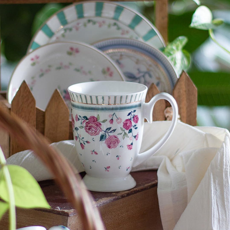 Magique by The Wishing Chair x ClayCraft : Portrait of a Rose Ceramic Coffee Mug – 300 ml | Handcrafted Floral Design Cup | Elegant Lightweight Tea Mug | Dishwasher Safe | Ideal Gift for Loved Ones
