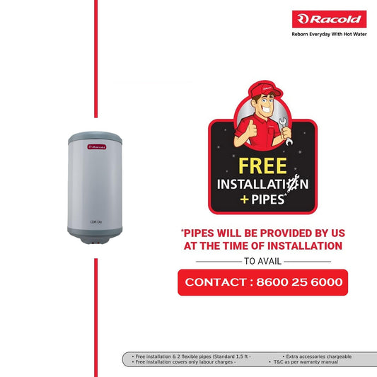 Racold CDR DLX 35ltr - Free Standard Installation & Pipes || 5 Star Rated || ABS Body ||3 Safety Levels || Rust Proof Body || Suitable for High Rise Buildings ||7 Warranty years on tank||