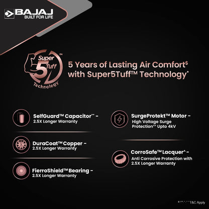 Bajaj Stylo 12S2 1200MM Ceiling Fans for Home | BEE-2 Star Rated Energy Efficient | SUPER 5TUFF TECHNOLOGY™ | SumoTuff Blades | High Air Delivery & High Speed | 5-Yr Warranty 【Dark Walnut】