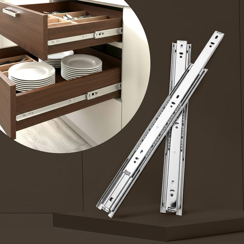 Plantex Drawer Channel/Ball Bearing Regular Close Channel for Drawer/Telescopic Drawer Channel for Wooden & Metals Drawers in Kitchen, Wardrobe, (10-Inch,Silver) Pair-1