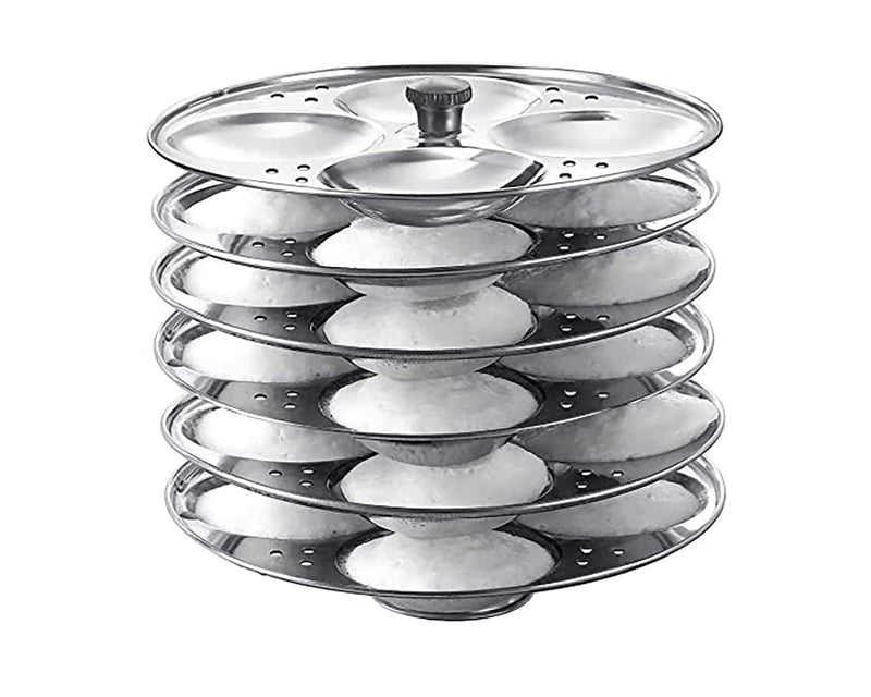 Prithi Home's and Kitchen Stainless Steel Non Stick Idli Plates Idli Maker| Idli Stand with Holes for Pressure Cooker, Idly Pot,Idly cooker,Kadai etc (2 Plates)