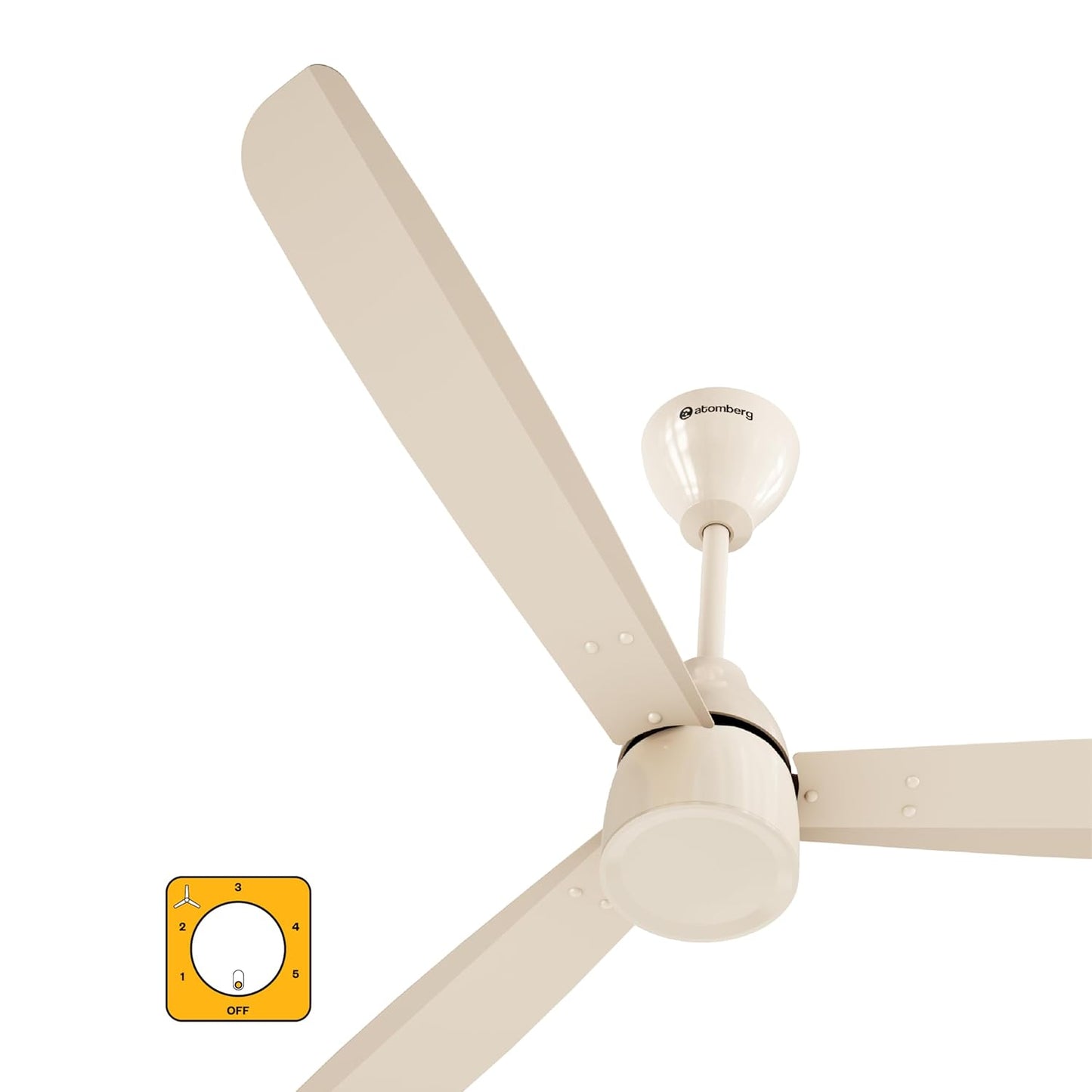 atomberg Renesa Prime 1200mm BLDC Ceiling Fan | Compatible with Step Regulator | BEE 5 star | High Air Delivery | Low Noise | Sleek Design | Power Saving | 3 Year Warranty |Seasand Ivory