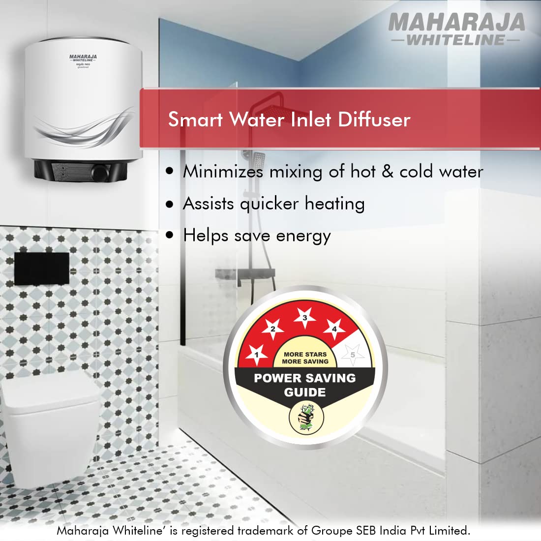 Maharaja Whiteline Aquis Neo Storage wall Water Heater, 10 litre, Glasslined coating, Rust & Shock proof Metal Body, Blue & White Color, Free Installation - AQUIS NEO/WH-167