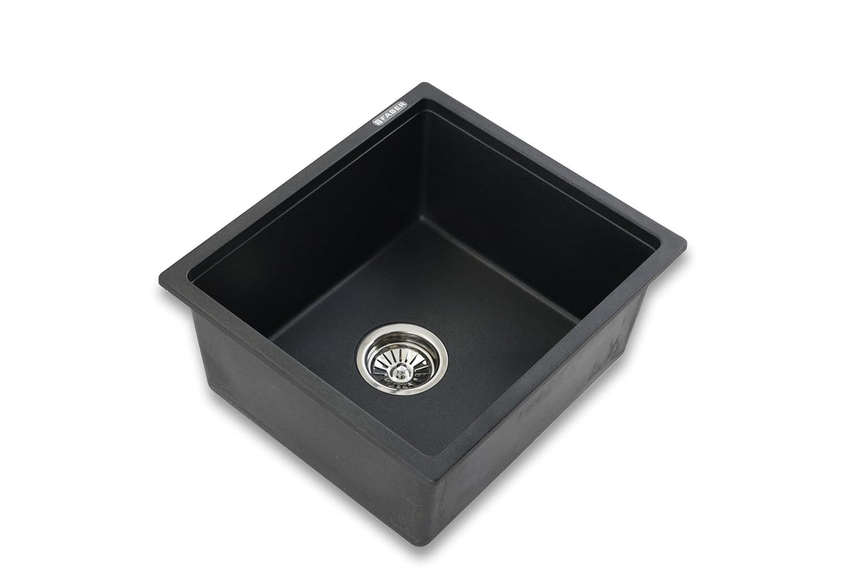 Faber Verona Ingranite18"X16"Single Bowl Sink|Includes Plumbing Waste Kit|25 Years Warranty|Silent,Scratch,Dent & Heat R