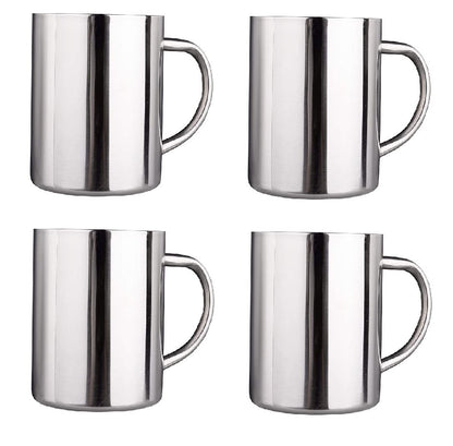 Rudra Exports Stainless Steel Double Wall Coffee Mug 500 ml Coffee Mug Tea Cups, Camping Mugs Sets (Pack of 4)