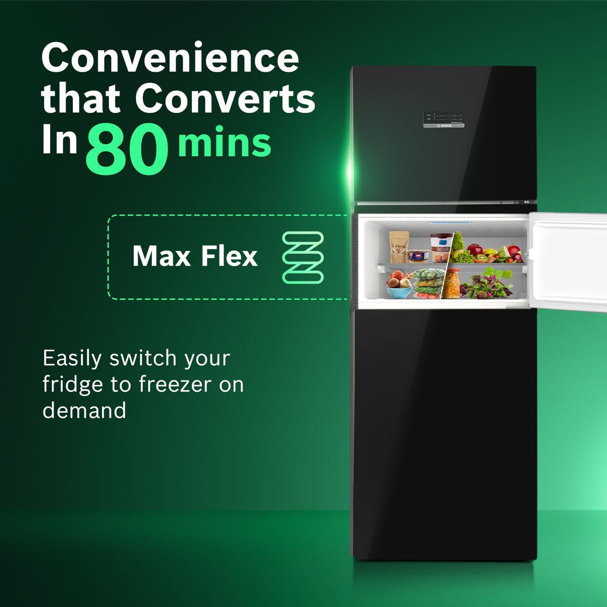 Bosch 335L 3 Star Frost Free Triple Door Maxflex Refrigerator (CMC36K23VI)-6