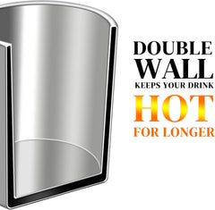 Rudra Exports Stainless Steel Double Wall Coffee Mug 500 ml Coffee Mug Tea Cups, Camping Mugs Sets (Pack of 4)