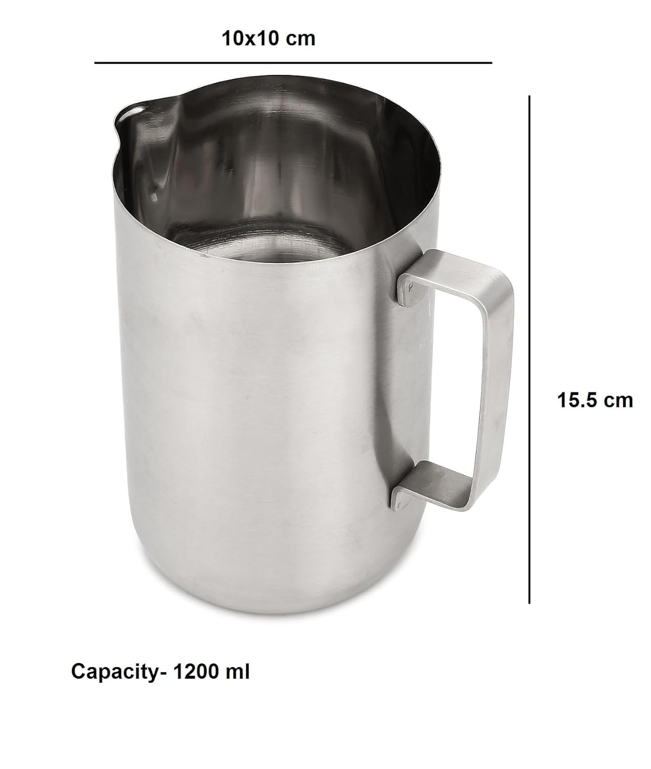 Dynore Stainless Steel Delux Milk Jug Matt Finish -1200 ml