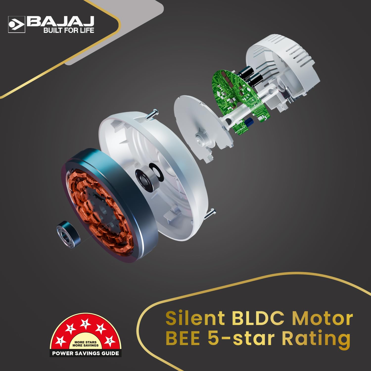 Bajaj Classico Sleek Wood 1200MM (48”) BLDC Ceiling Fans For Home | BEE 5 Star Rated Energy Efficient Ceiling Fan | Sleek Compact Design | Wooden Finish | RF Remote | 2-Yr Warranty 【Maple Wood】