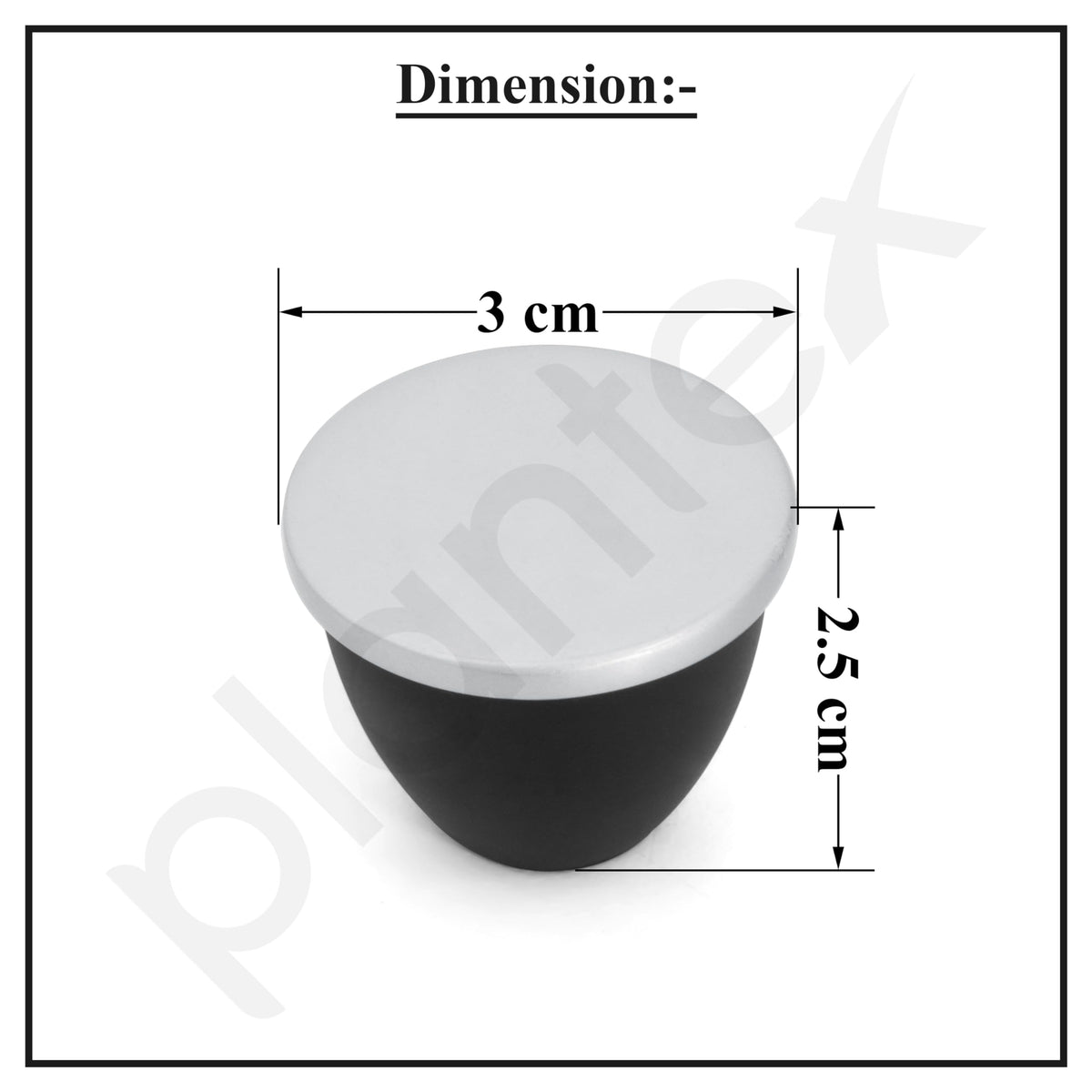 Plantex Heavy Duty Knob for Drawer/Cabinet/Pull and Push for Drawer Home/Office Pack of 4 (Black Nickel Matt)-3