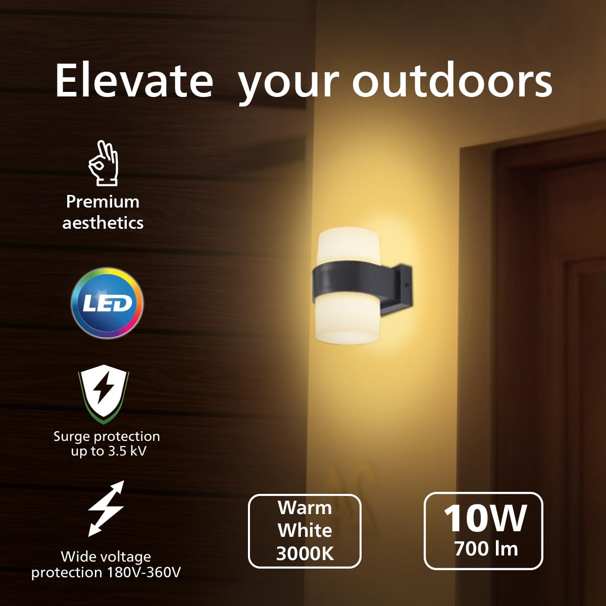 Philips 10W ARIS RD Double LED Wall Light