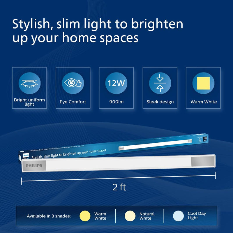 Philips Space Glow 2ft LED Linear Cabinet Tubelight Light (Pack of 2)