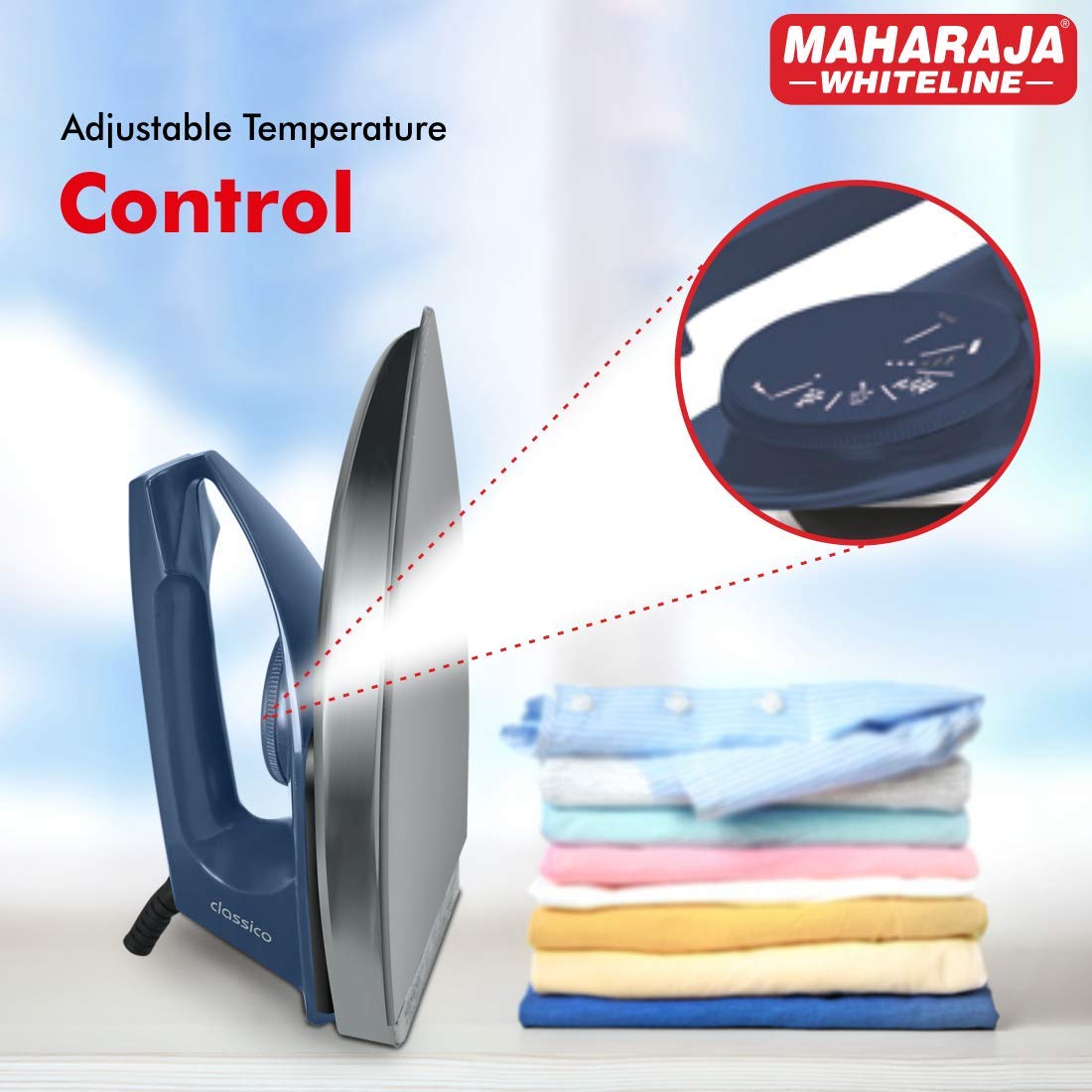 Maharaja Whiteline DI-109 1000-Watt Dry Iron (Classico Blue)