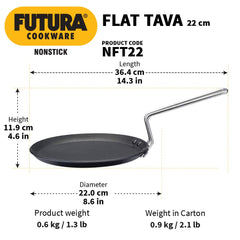 Hawkins Futura Nonstick Flat Tava 22 cm, 4.06 mm
