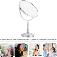 Plantex Premium Brass Magnifying Mirror/Dual Side Makeup Mirror with 5x/1x Magnification/Tabletop Vanity Hand Mirrors Stand (8 Inch-Chrome/Tabletop)-6