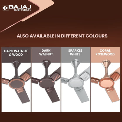 Bajaj Artisan 12S2 1200MM Ceiling Fans for Home | BEE-2 Star Rated Energy Efficient | SUPER 5TUFF TECHNOLOGY™ | SumoTuff Blades | High Air Delivery & High Speed | 5-Yrs Warranty 【Rosewood】