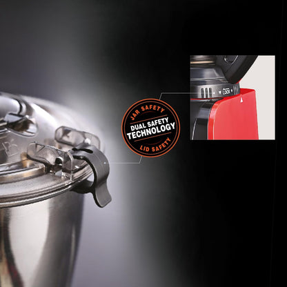 USHA ICHEF 750 Watt 3 JAR Copper Motor Mixer Grinder Hands Free operation with Dual Safety Lock| 2 Yr Product & 5 Yrs Motor Warranty(Red/Black)