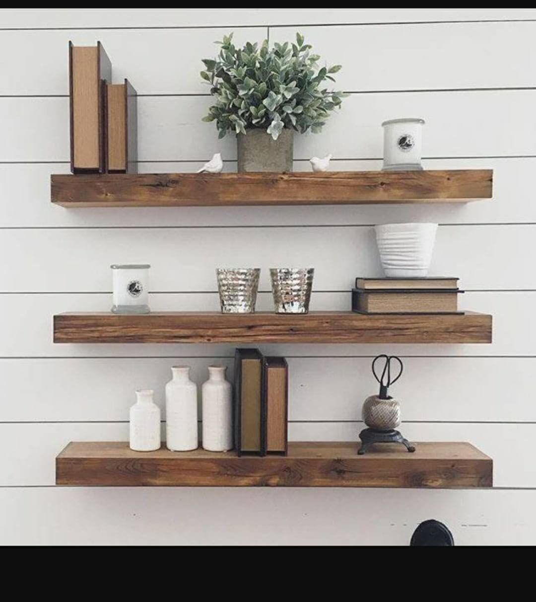 18 Inch Floating Shelves for Wall Set of 3, Rustic Wall Mounted Ledge Shelf for Bathroom, Bedroom, Living Room,