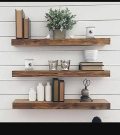 18 Inch Floating Shelves for Wall Set of 3, Rustic Wall Mounted Ledge Shelf for Bathroom, Bedroom, Living Room,