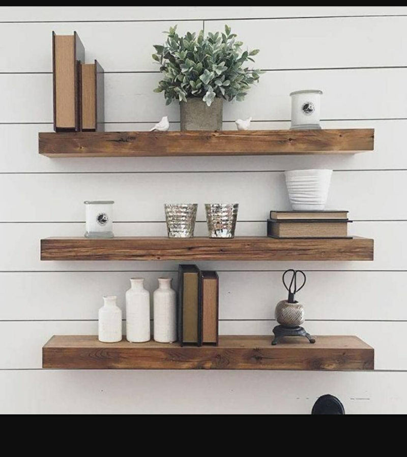 18 Inch Floating Shelves for Wall Set of 3, Rustic Wall Mounted Ledge Shelf for Bathroom, Bedroom, Living Room,